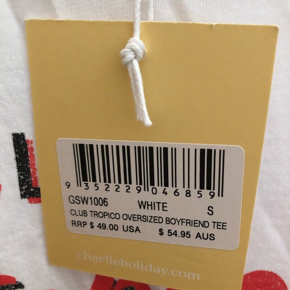 Charlie Holiday♦️2/$25 Tropico Golden Coast oversized boyfriend tee small New - Picture 5 of 13
